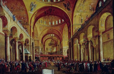 The Presentation of the New Doge to the People in the Basilica of San Marco by Gabriele Bella